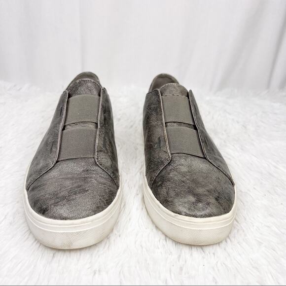 EILEEN FISHER / metallic gray silver green slip on sneakers / 7 - Picture 3 of 10